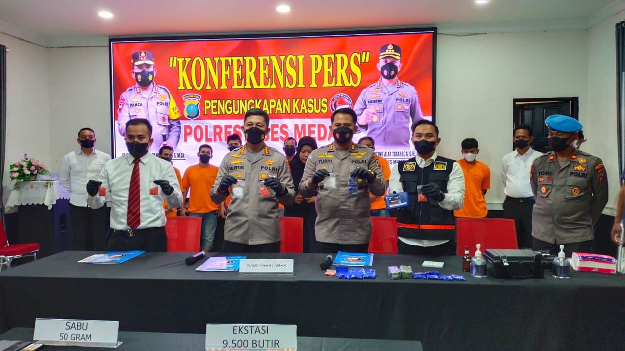 Satresnarkoba Polrestabes Medan Amankan 47 Kg Sabu, 30.000 Butir Pil Ekstasi, dan 14 Kg Ganja