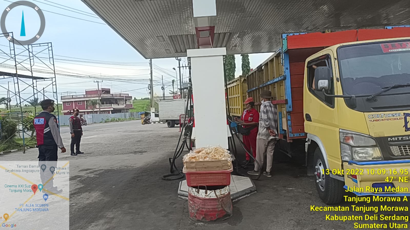 Personil Sat Samapta Polresta Deli Serdang Rutin Patroli Monitoring Ketersediaan BBM di SPBU