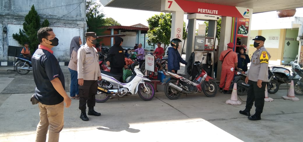 Polsek Galang Rutin Patroli ke SPBU Monitoring BBM
