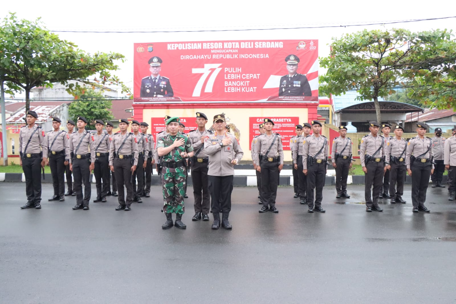 Dandim 0204 Deli Serdang dan Kapolresta Pimpin Apel Sinergitas di Mapolresta