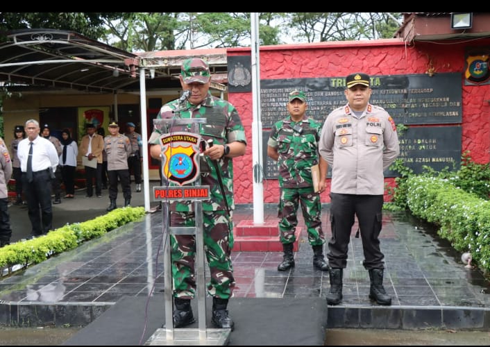 Polres Binjai dan Kodim 0203/Lkt Gelar Apel Bersama