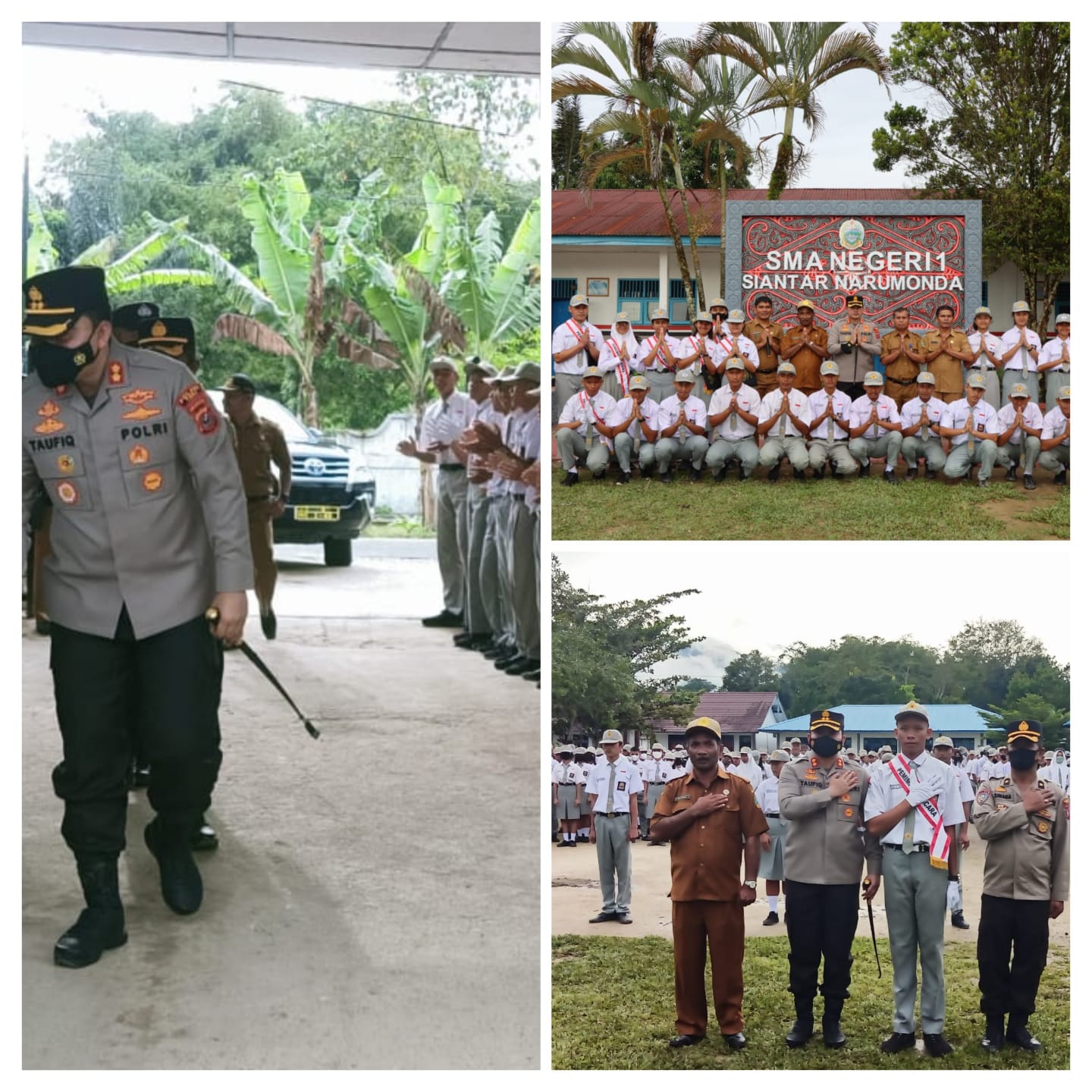SMA Negeri 1 Siantar Narumonda Upacara Bendera di Pimpin Kapolres Toba