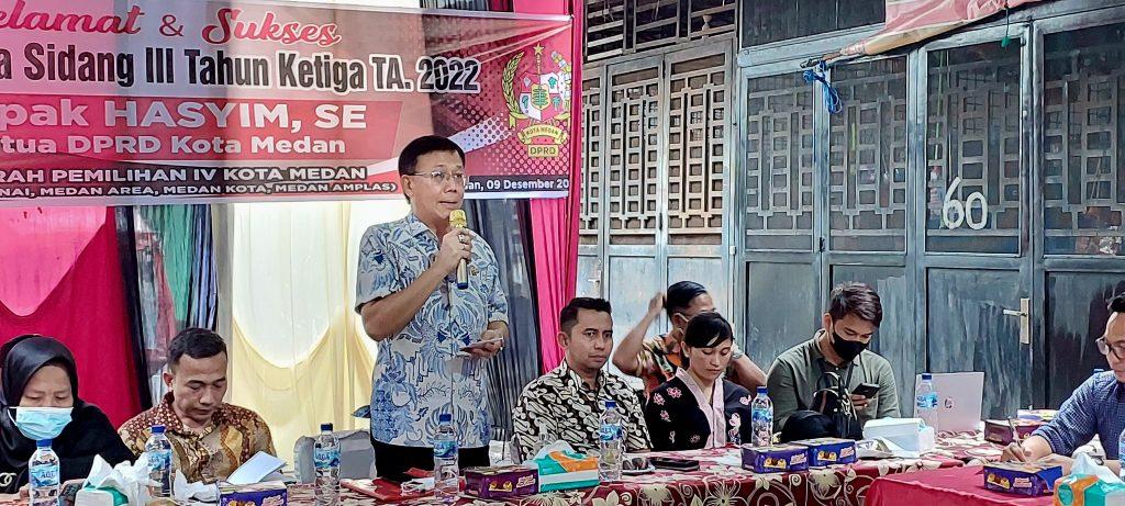 Reses Hasyim Warga Harapkan Penataan Pasar Tradisional Pasar Beruang dan Pembenahan Drainase