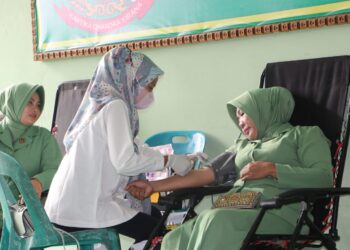 Persit KCK Cabang XXI Dim 0104 Gelar Donor Darah