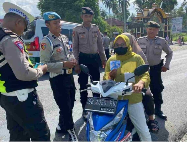Ops Keselamatan Toba 2023 Satlantas Polres Madina Sampaikan 2 Himbauan Kepada Pengendara