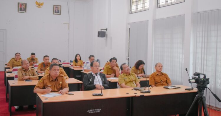 Bupati Humbahas Ikuti Rakornas tentang Pengendalian Inflasi Tahun 2023 Melalui Vidcon