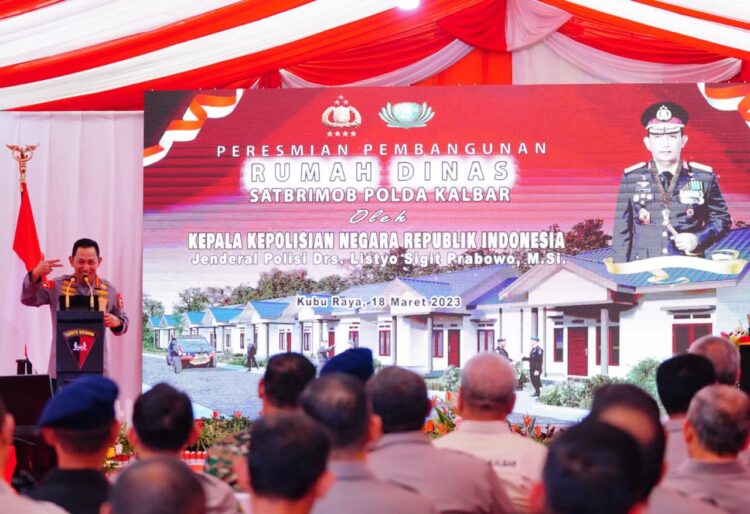 Pembangunan 266 Unit Rumah Dinas Asrama Brimob Polda Kalimantan Barat Diresmikan Kapolri