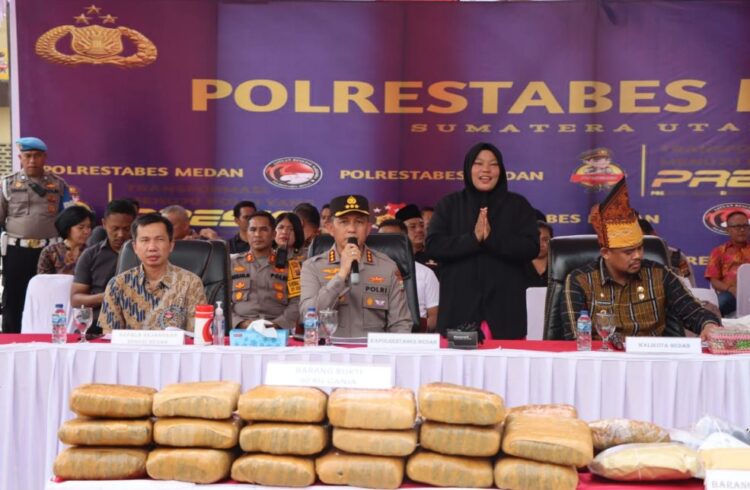 Polrestabes Medan Amankan 550 Orang Pelaku Kejahatan dan Narkoba, Wali Kota Medan Minta Bandar Narkoba Dihukum Berat