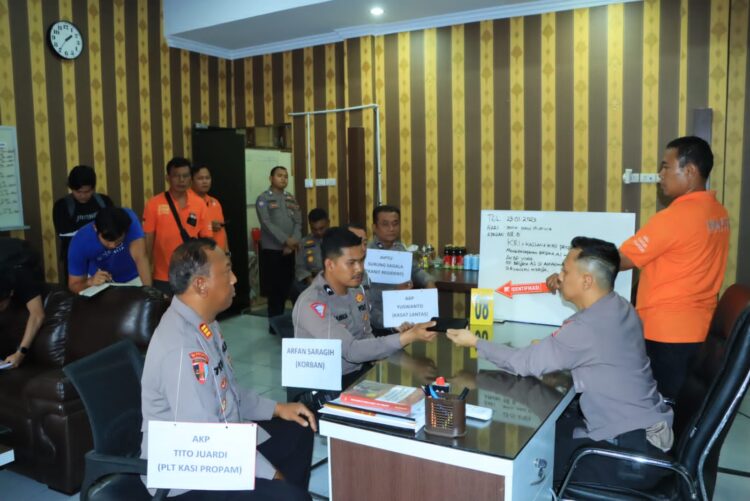 Polda Sumut Gelar Pra Rekonstruksi Penyidikan Kematian Personel Satlantas Polres Samosir Bripka Arfan Saragih