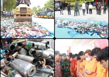 Kapolresta Barelang Bersama FKPD Kota Batam Musnahan Barang Bukti Hasil Tangkapan Operasi Pekat Seligi 2023