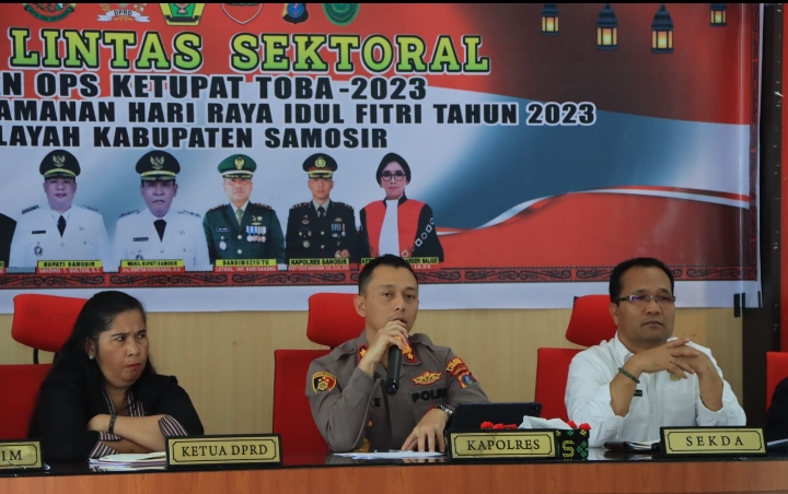 Pemkab Samosir Gelar Rakor Lintas Sektoral Kesiapan OPS Ketupat Toba 2023 Pengamanan Hari Raya Idul Fitri