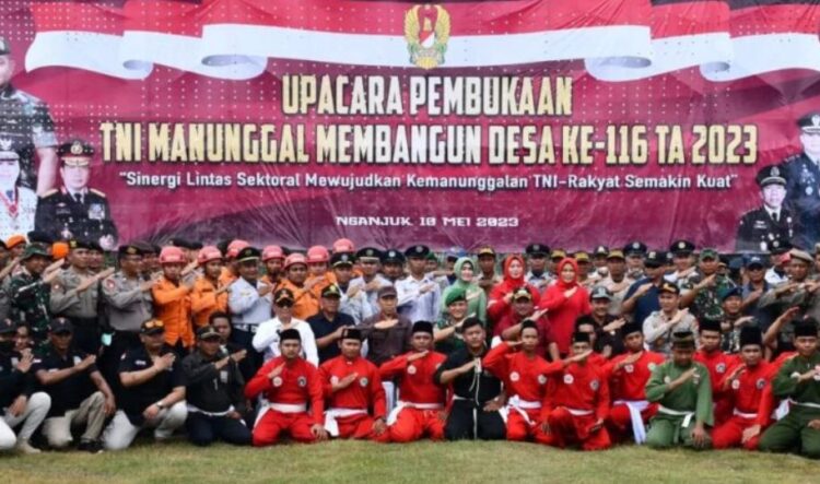 Pembukaan TMMD ke-116, Pemkab Nganhuk Gelontorkan Anggaran Rp 4 Miliar Bangun Akses Penghubung Nganjuk Bojonegoro