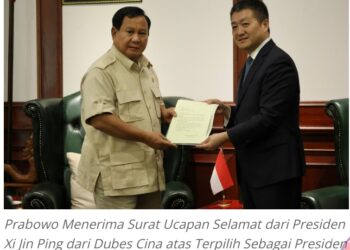 Presiden China Xi Jinping Ucapkan Selamat Pada  Prabowo Subianto dan Gagas Percepatan Perkembangan Hubungan Bilateral