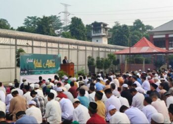 Penuh Rasa Syukur, Pegawai dan Warga Binaan Rutan Kelas I Depok Laksanakan Sholat Idul Adha 1445 H