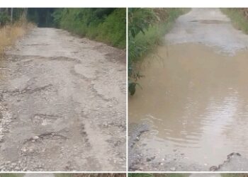 Jalan Desa Laumil Kecamatan Tigalingga Dairi Memprihatinkan