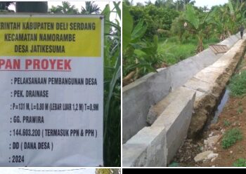 Pembangunan Drainase di Gang Prawira Desa Jatikesuma Deliserdang Berbiaya 144, 6 Juta Ambruk, Diduga Tidak Sesuai Bestek