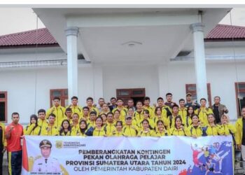 Pj Bupati Dairi, Surung Charles Lamhot Bantjin, Melepas 46 Atlet untuk Popprovsu 2024