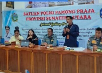 KPU Dairi Ikuti Bimbingan Teknis Optimalisasi Tugas dan Peranan Satgas Linmas dalam Rangka Persiapan Pilkada 2024
