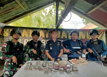 Patroli Gabungan Satgas Pamtas dan Bea Cukai Jayapura Temukan 1000 Gram Ganja di Perbatasan RI-PNG