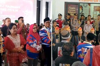 St Dr (Can) Rimso Maruli Sinaga SH MH dan Barita Sihite SSos MAP  Pasangan Pertama Daftar Ke  KPU Dairi, Didampingi Ratusan Pendukung