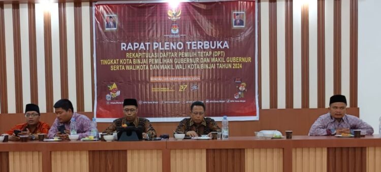 KPU Kota Binjai Gelar Rapat Rekapitulasi Daftar Pemilih Tetap untuk Pilkada 2024: DPT 219.808 Pemilih