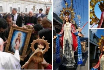 Paus Fransiskus Berdoa di Depan Patung Maria Bunda Segala Suku Usai Misa Suci di GBK