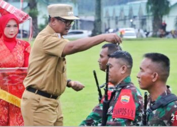 Plt Bupati Simalungun Sambut Pimpin Upacara Penyambutan Satgas Pamtas Yonif 122/TS Usai Bertugas di Papua