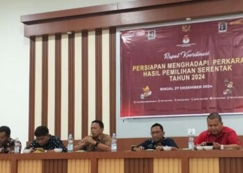 KPU Kota Binjai Gelar Rakor dengan PPK dan PPS dalam Persiapan Menghadapi Gugatan Pilkda 2024