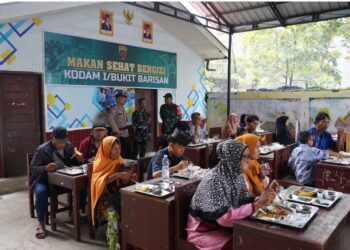 Kodam I/BB Berikan Bantuan Makanan Sehat untuk Anak Panti Asuhan, Yatim, dan Dhuafa di Medan Marelan