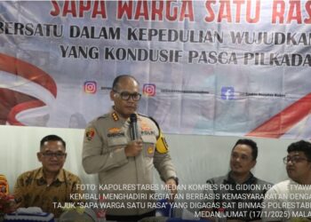 Kapolrestabes Medan Kombes Pol Gidion Arif Setyawan Hadiri Kegiatan “Sapa Warga Satu Rasa” di Sunggal