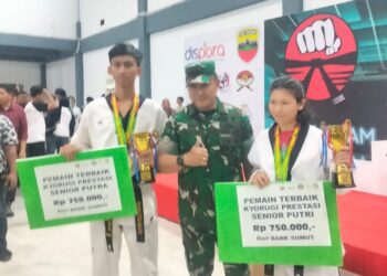 Tiger Sumatera Binjai Juara Katagori Senior Taekwondo Piala Pangdam 1/Bukit Barisan 