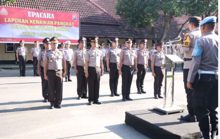 Polres Binjai Gelar Upacara Kenaikan Pangkat di Awal Tahun 2025