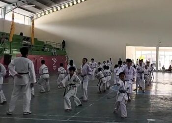 346 Atlet Taekwondo Binjai Ikuti Uji Kenaikan Tingkat di Gedung Olahraga Binjai