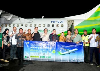 Pj Gubernur Sumut, Agus Fatoni Hadiri Peresmian Penerbangan Domestik Perdana Rute Jakarta-Way Kanan