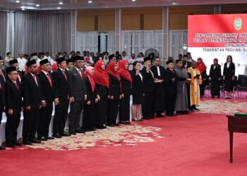 Pj Gubernur Sumut Agus Fatoni Lantik 12 Pejabat Eselon 3 dan 42 Pejabat Eselon 4, Tekankan Efisiensi dan Inovasi dalam Pembangunan