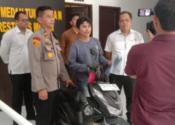 Polsek Medan Tuntungan Berhasil Tangkap Tersangka Pencurian Sepeda Motor di Jalan Plamboyan, Medan