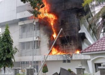 Gedung Dinas Pendidikan Sumut Terbakar Diduga Akibat Korsleting Listrik
