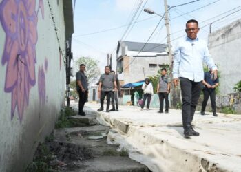 Wakil Wali Kota Medan, Zakiyuddin Harahap Tinjau Perbaikan Infrastruktur Jalan Gurilla untuk Atasi Genangan Air