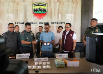 Kodam I/Bukit Barisan Amankan Pengedar Narkoba Jaringan Malaysia, Sita 1 Kg Sabu
