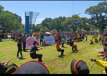 Ribuan Siswa SD dan SMP Meriahkan Festival Permainan Tradisional di Binjai