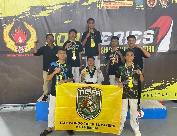 Tiger Sumatra Binjai Sabet Juara Umum Pertama di Kejuaraan Taekwondo Pemula KONI Sumut