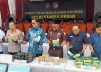 Polrestabes Medan Musnahkan Narkoba Senilai Rp50 Miliar dari 212 Tersangka dalam Operasi 42 Hari