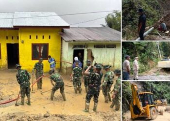 Ratusan Personel Gabungan Kerahkan Alat Berat untuk Normalisasi Fasilitas Publik Pasca Longsor di Pakpak Bharat