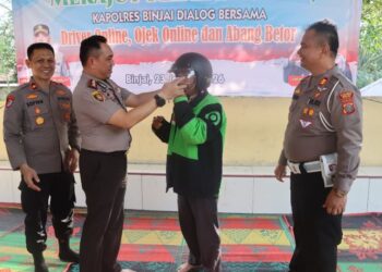 Kebersamaan dengan Driver Online Dijalin Kapolres Binjai