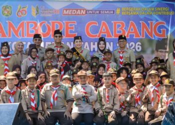 Benteng Karakter Menuju Indonesia Emas 2045: Rico Waas Buka Jambore Cabang Kota Medan 2026 dan Ajak Pramuka Perangi Narkoba serta Judol