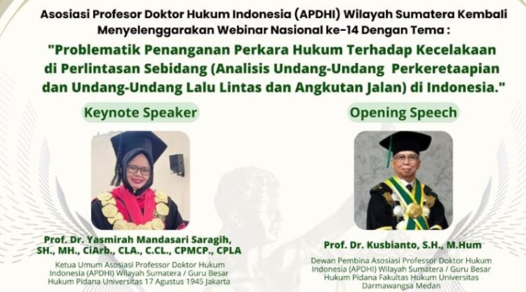 Bedah Hukum Kecelakaan di Perlintasan Sebidang, APDHI Wilayah Sumatera Gelar Webinar ke-14