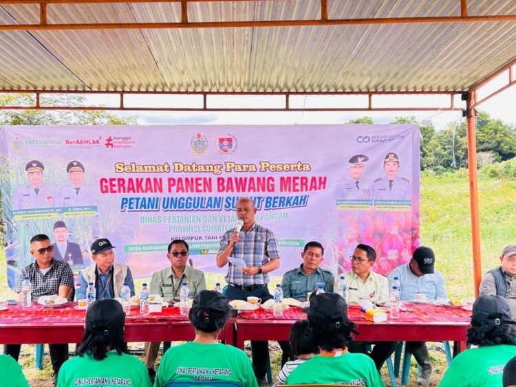 Panen Bawang Merah, Bupati Humbahas Apresiasi Dukungan Pemprov Sumut bagi Petani