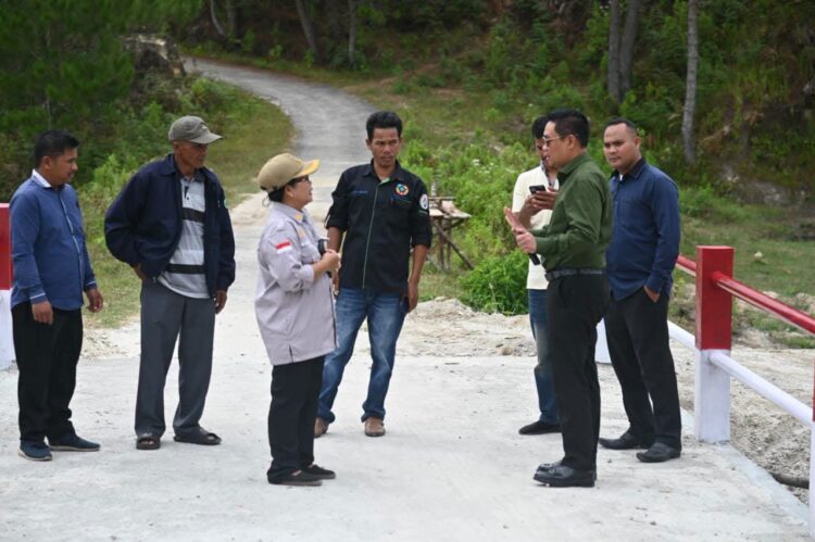 Bupati Humbahas Tinjau Pembangunan Jembatan Perintis Garuda di Doloksanggul