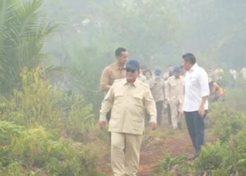 Prabowo Pantau Penanganan Karhutla di Kalimantan