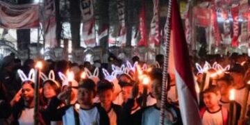 Pawai Obor dan Renungan Suci Sambut HUT ke-81 RI di Kabupaten Karo